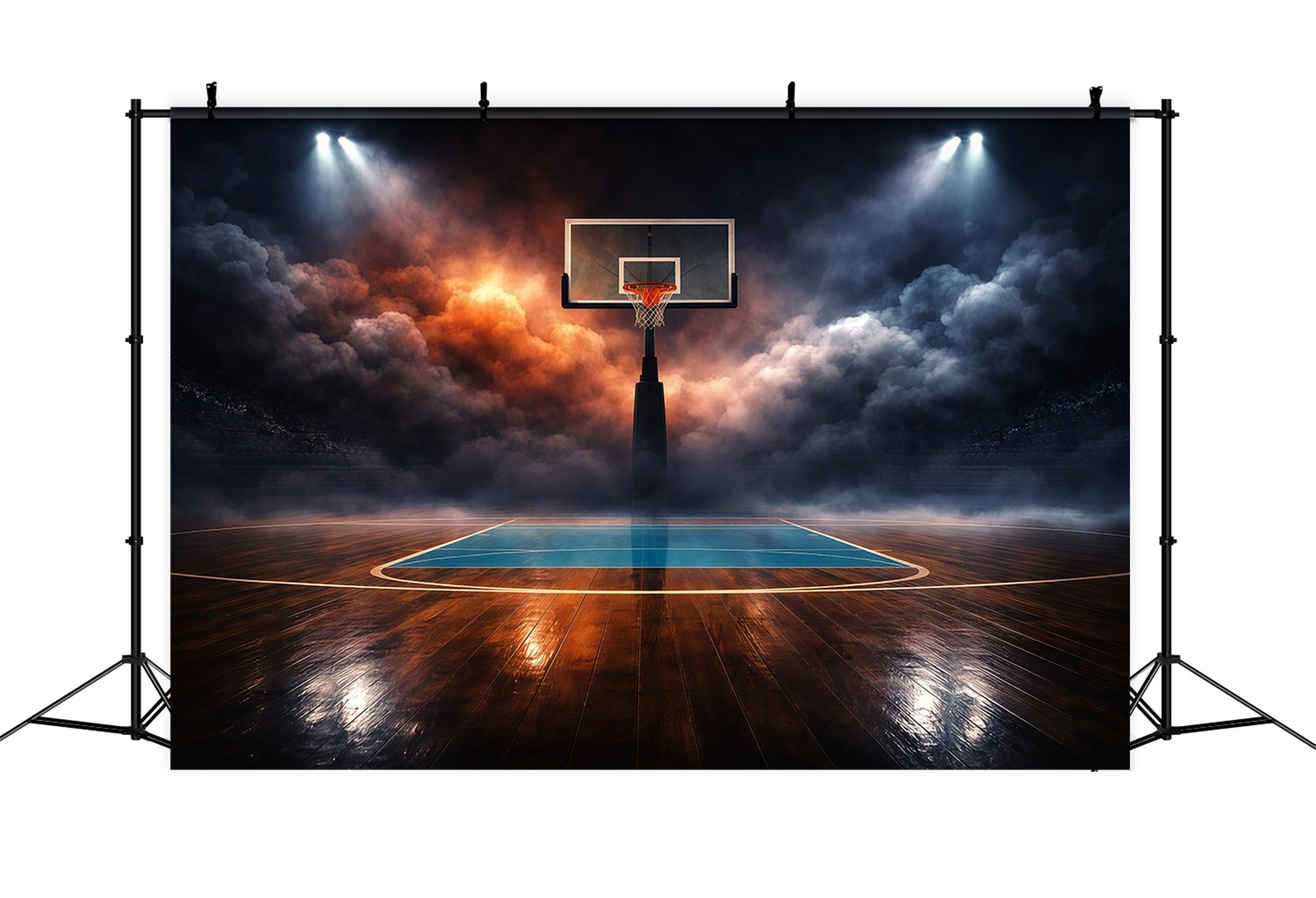 Basketball Backdrop Abstract Cloud Dramatic Stadium Court Sports Backdrops GQ61-80