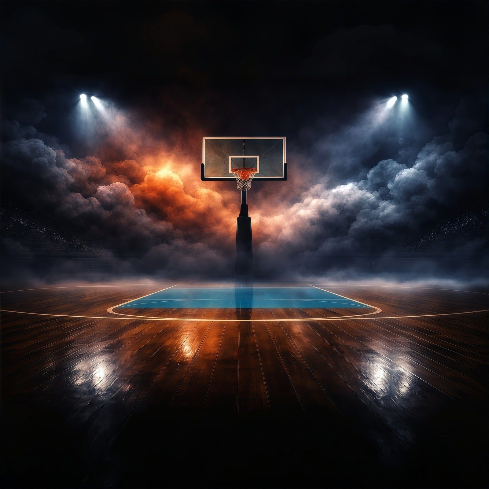 Basketball Backdrop Abstract Cloud Dramatic Stadium Court Sports Backdrops GQ61-80