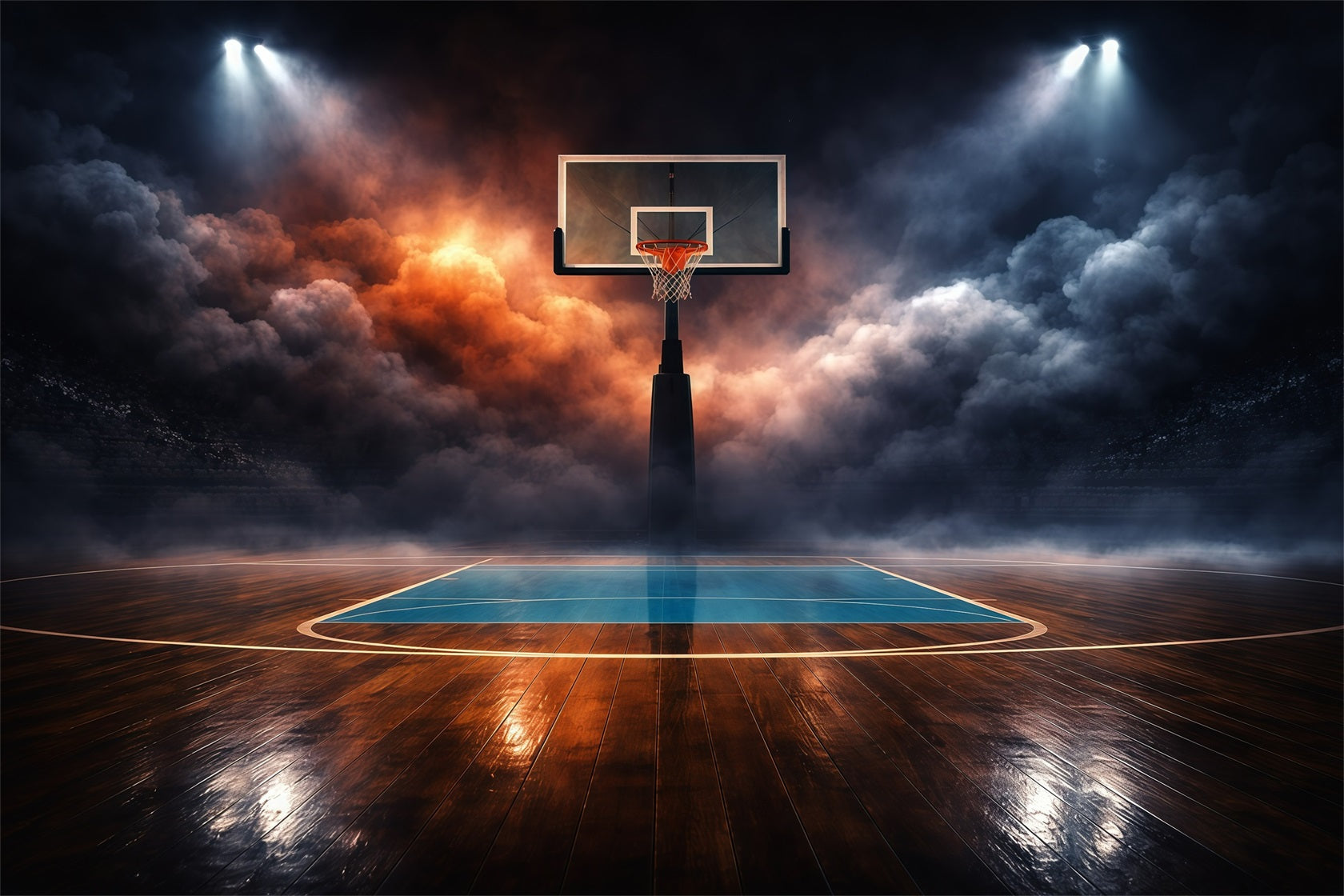 Basketball Backdrop Abstract Cloud Dramatic Stadium Court Sports Backdrops GQ61-80