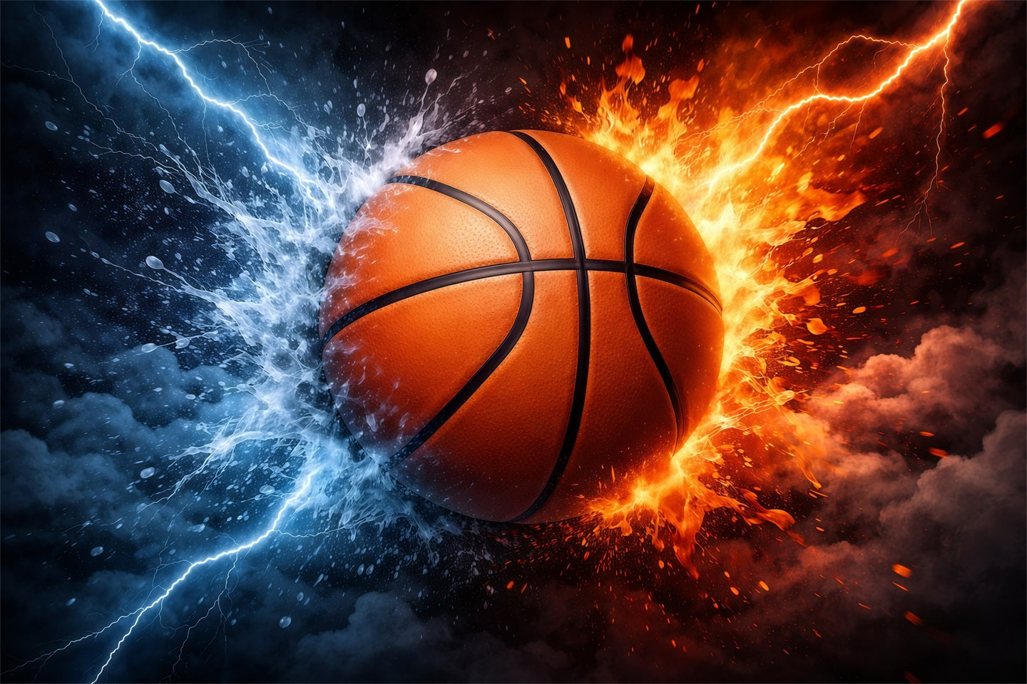 Basketball Backdrops Water Fire Energy Explosion Sports Backdrops For Photography GQ61-81