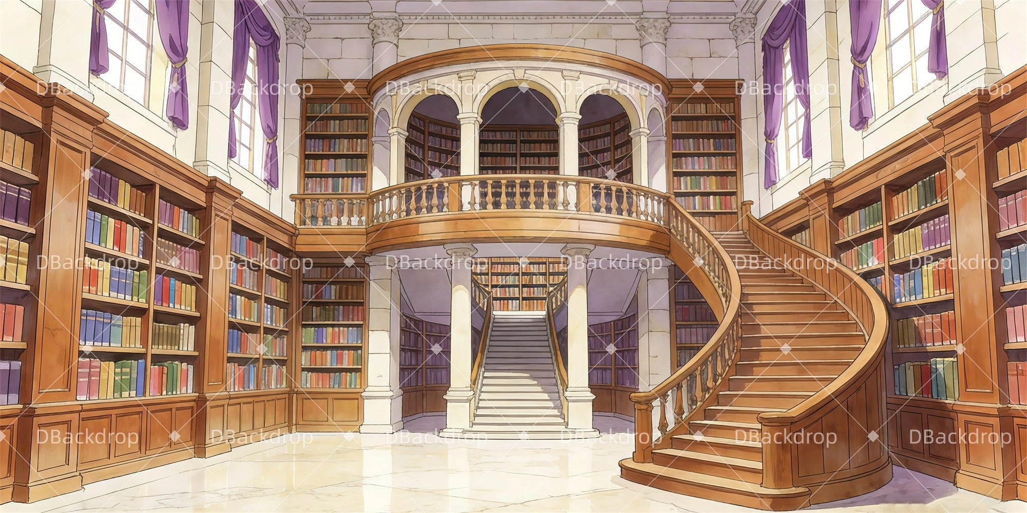 Performance Backdrops School Library Movie Theater Backdrop GQ61-T17