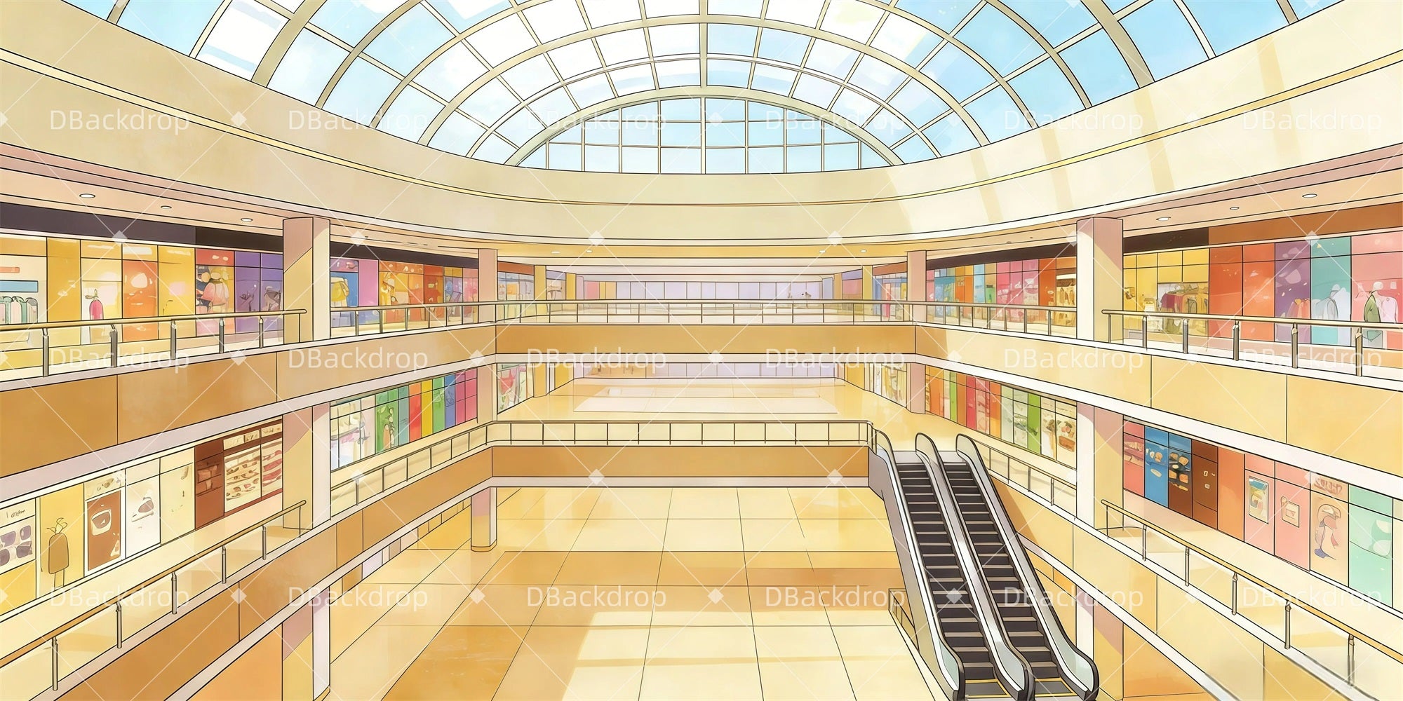 Movie Theater Backdrop Shopping Mall Professional Stage Backdrops GQ61-T27