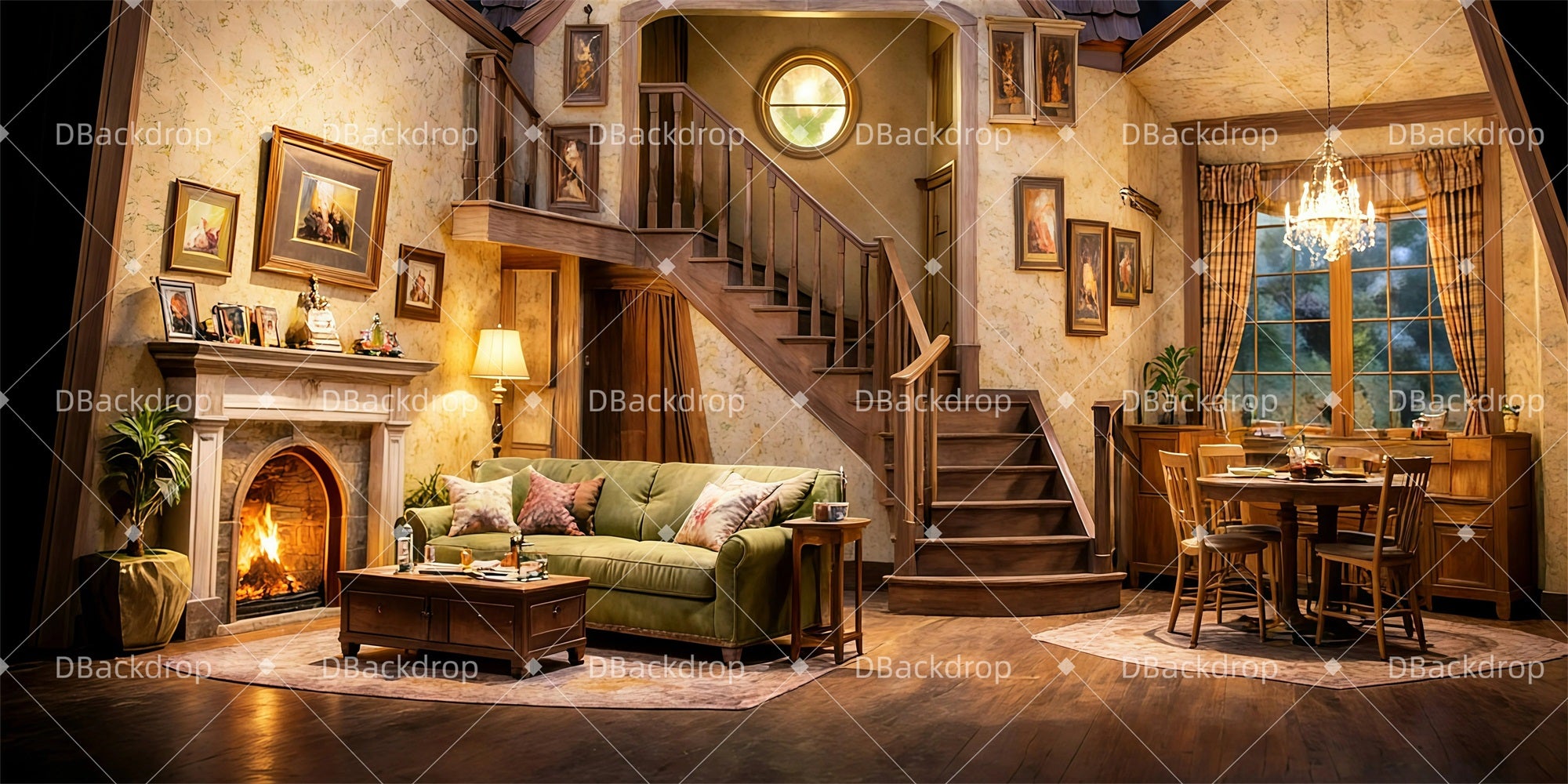 Professional Stage Backdrops Cozy Living Room Theater Backdrop GQ61-T2