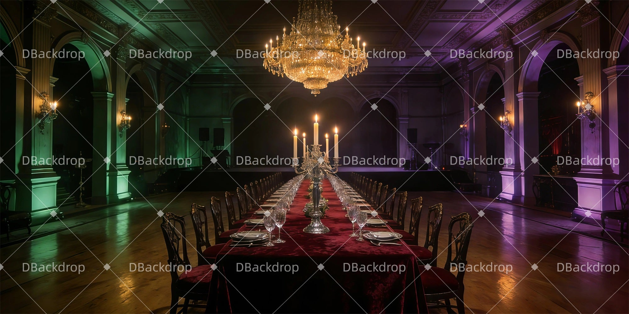 Stage Backdrop Ideas Eerie Dinner Backdrop For Theater Play GQ61-T7