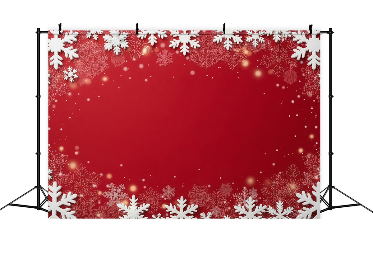 Christmas Backdrop Red Snowflake Festive Border Christmas Scene Photo Backdrops GQ610-118