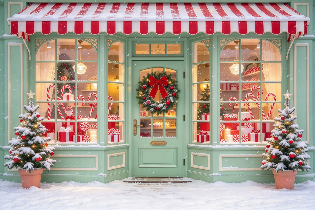 Christmas Candy Cane Backdrop Mint Green Peppermint Boutique Merry Christmas Backdrop GQ610-20