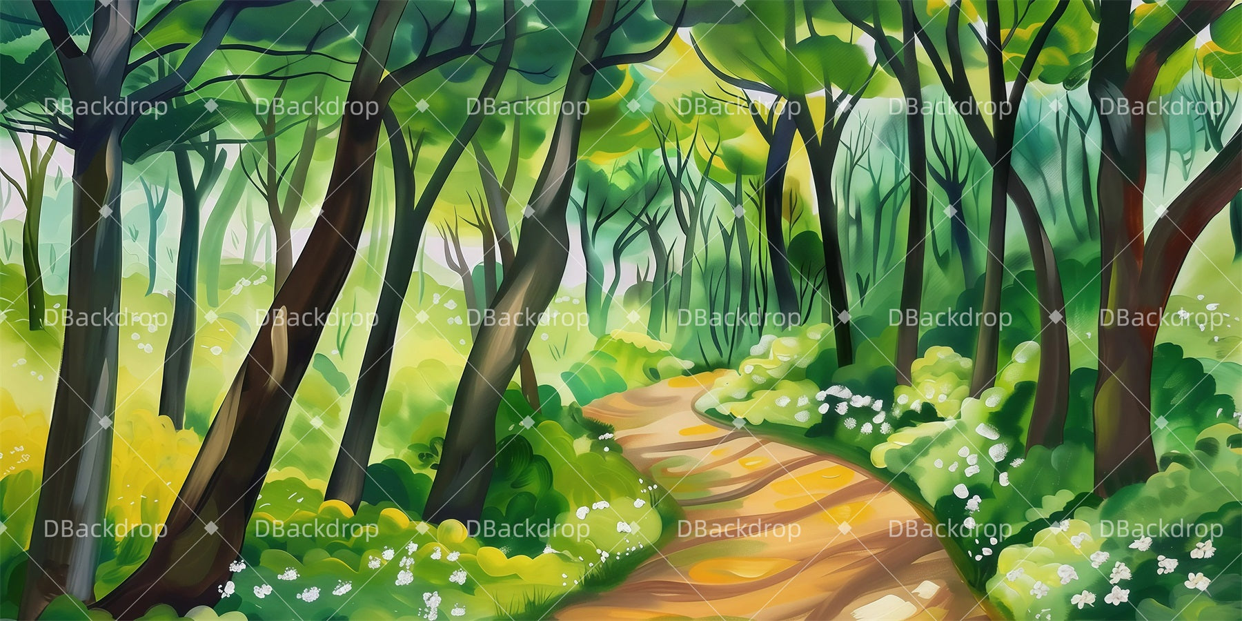 Theater Backdrop Daylight Forest Stage Scenery Backdrops GQ62-T12