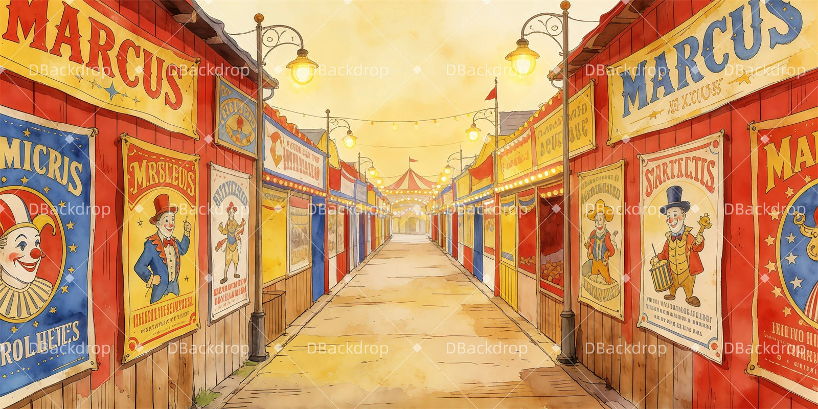 Circus Stage Backdrop Banner Alley Performance Backdrops GQ62-T32