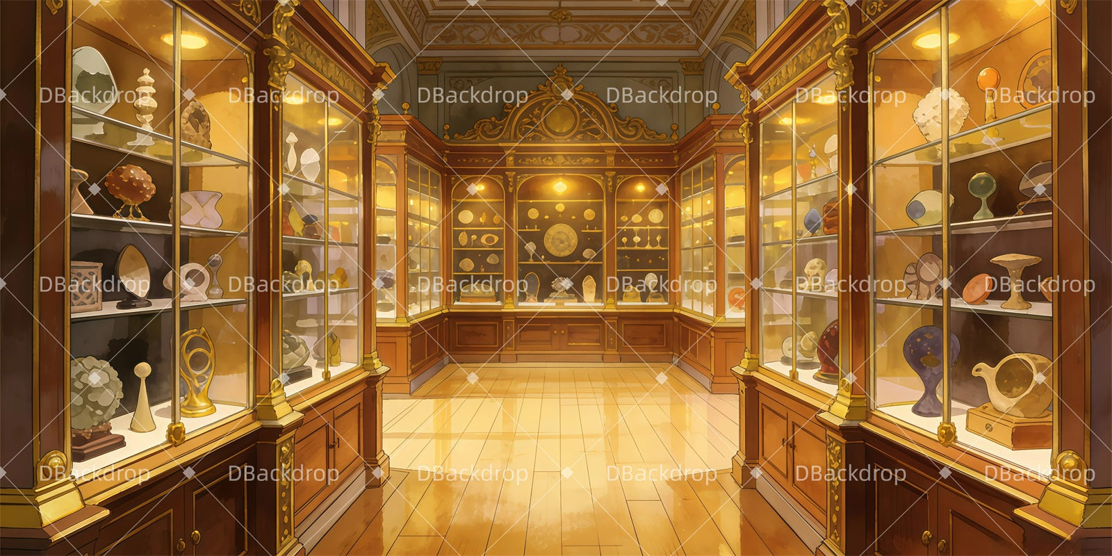 Movie Theater Backdrop Museum of Curiosities Stage Backdrop Ideas GQ62-T33