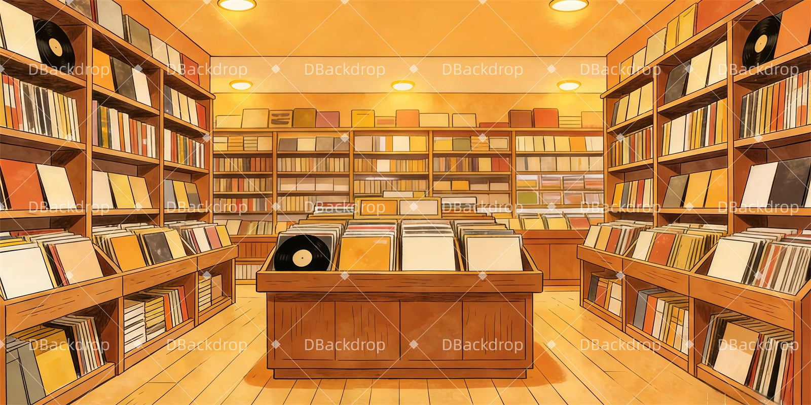 Theater Backdrop Bookshop Interior Stage Backdrops For Sale GQ62-T48