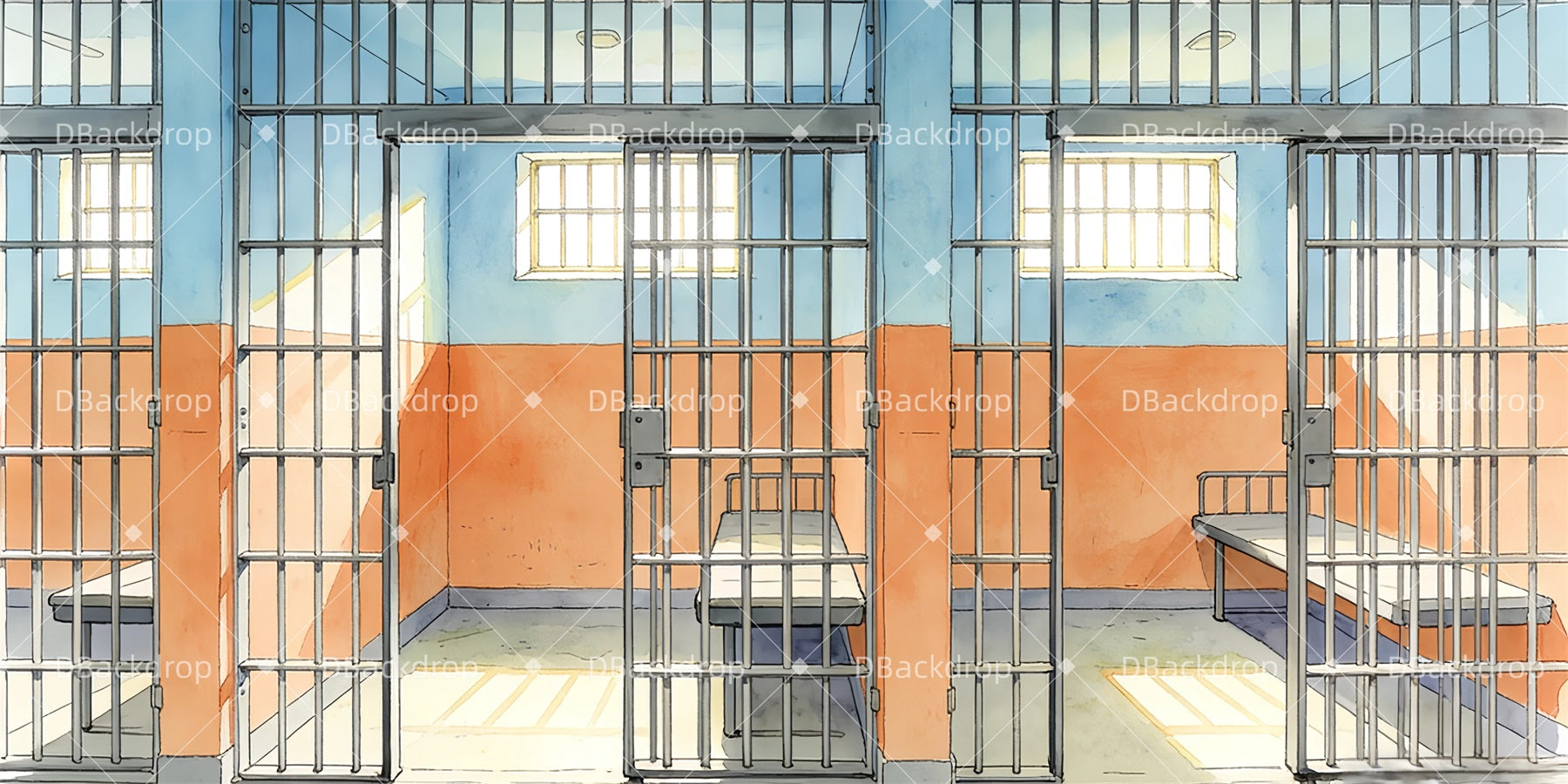 Theater Stage Backdrop The Cell Block Backdrop For Theater Play GQ63-T18