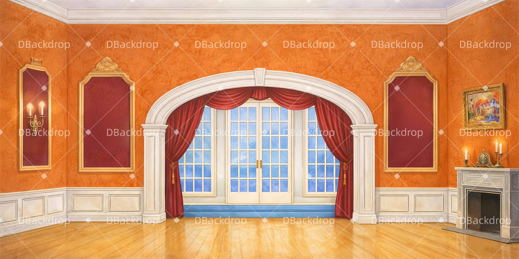 Backdrop For Theater Play Mansion Hall Stage Backdrop GQ63-T21