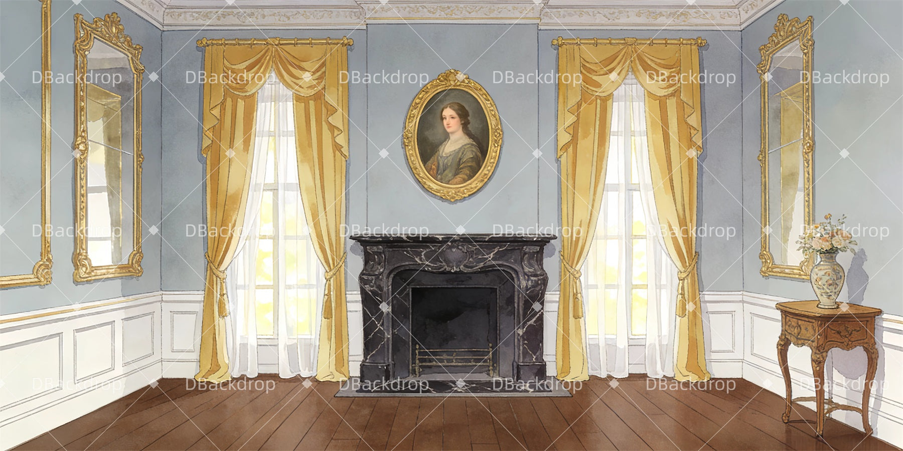 Theater Backdrops Drawing Room Stage Backdrops For Sale GQ63-T26