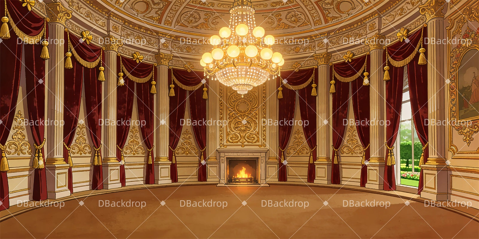 School Dance Backdrop Palace Interior Performance Backdrops GQ63-T30