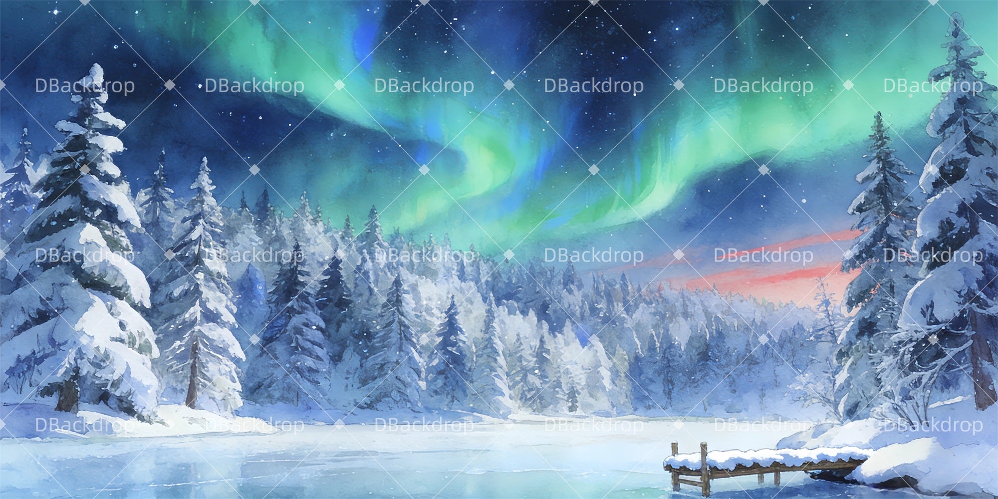 Stage Backdrop North Pole Forest Scenery Backdrops For Theater GQ63-T43