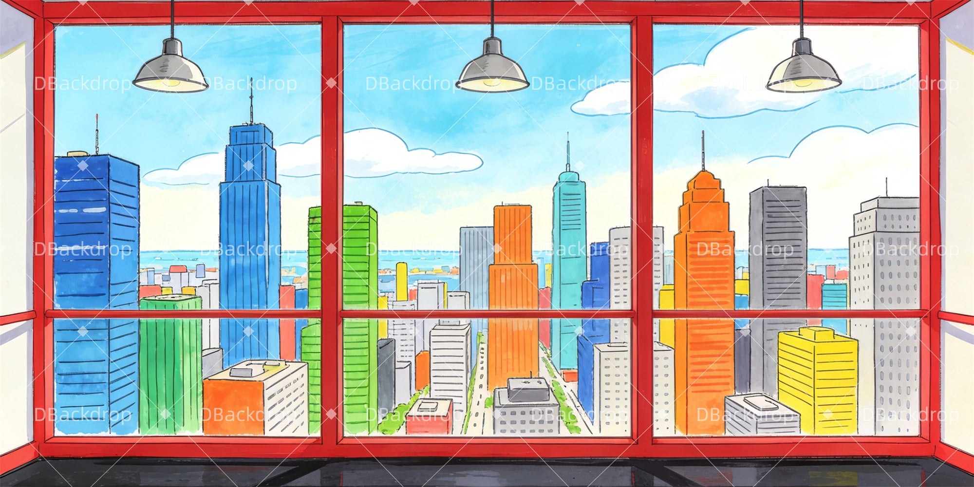 Stage Backdrops Contemporary Office Backdrop For Theater Play GQ63-T50