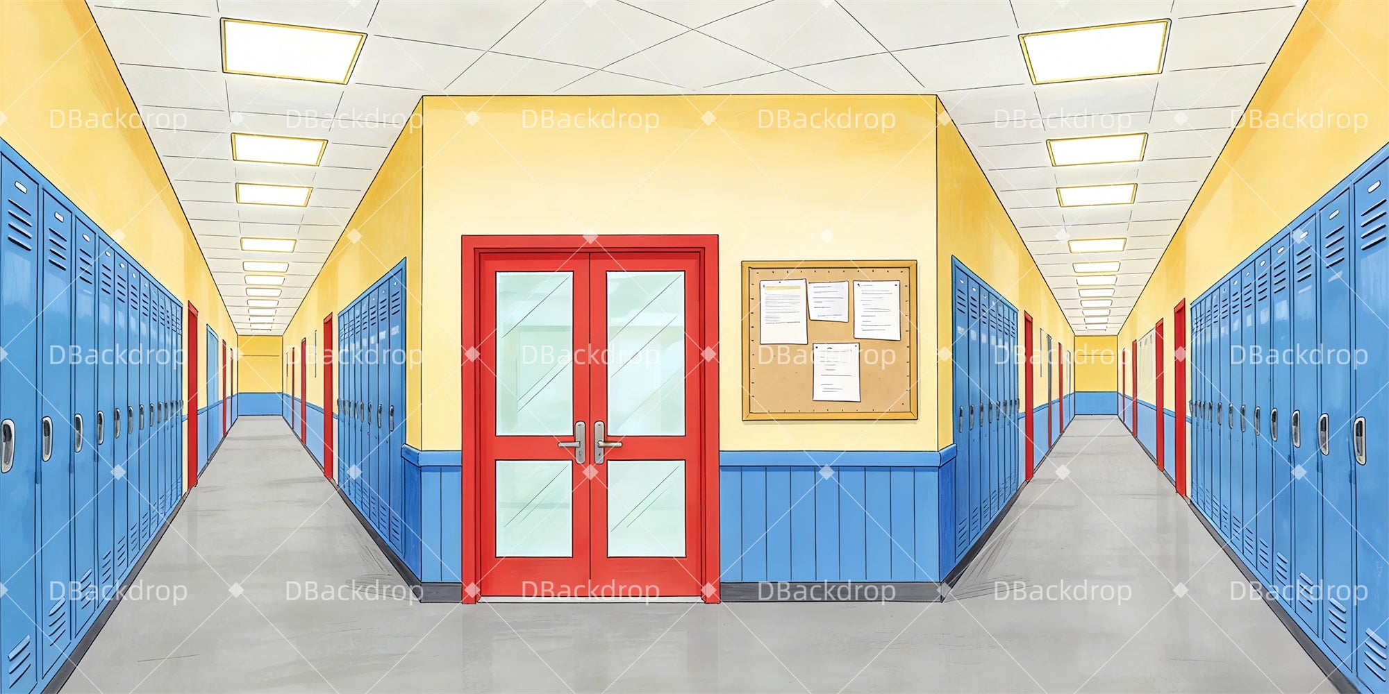 Theater Backdrop Hallway Lockers Stage Backdrop Ideas GQ63-T53