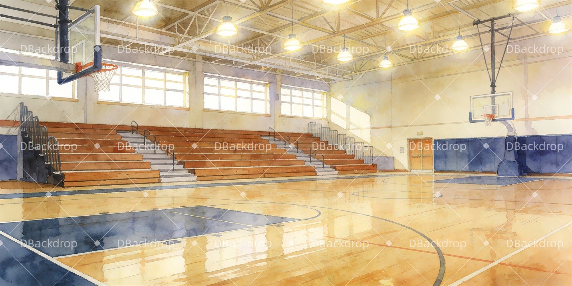 Performance Backdrop School Gym Backdrop For Theater Play GQ63-T55