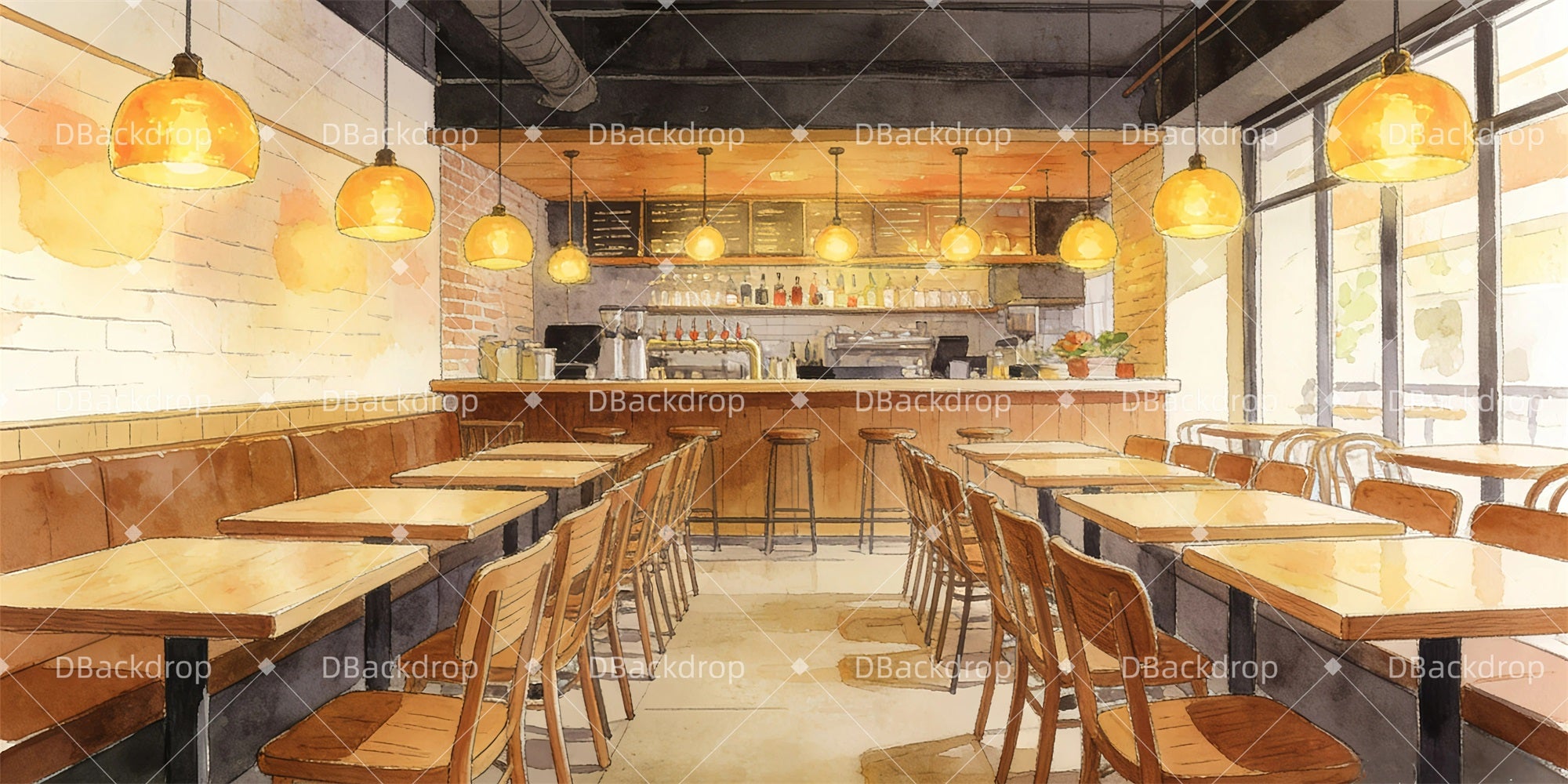 Professional Stage Backdrops The Restaurant Theater Backdrop GQ63-T58