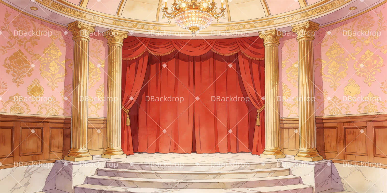 Broadway Stage Backdrop Follies Stage Dance Backdrop GQ63-T61
