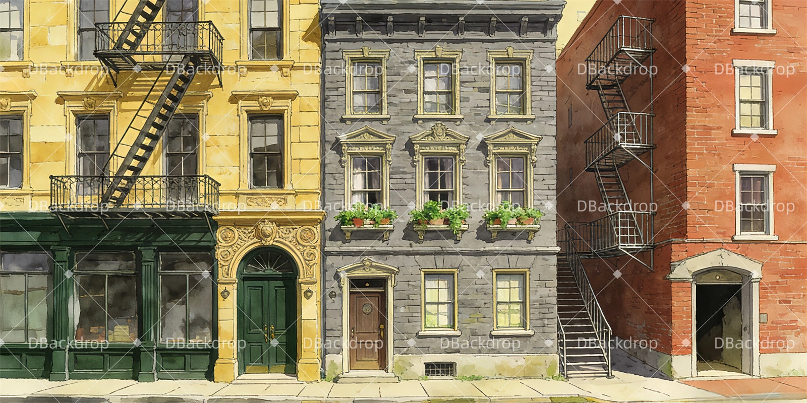 Large Stage Backdrops East Side Street Theater Stage Backdrop GQ63-T65