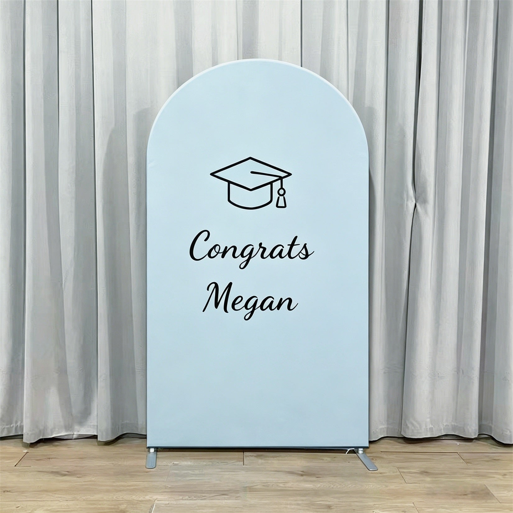 Graduation Event Backdrop Light Blue Custom Megan Script Graduation Party Event Backdrop GQ64-12