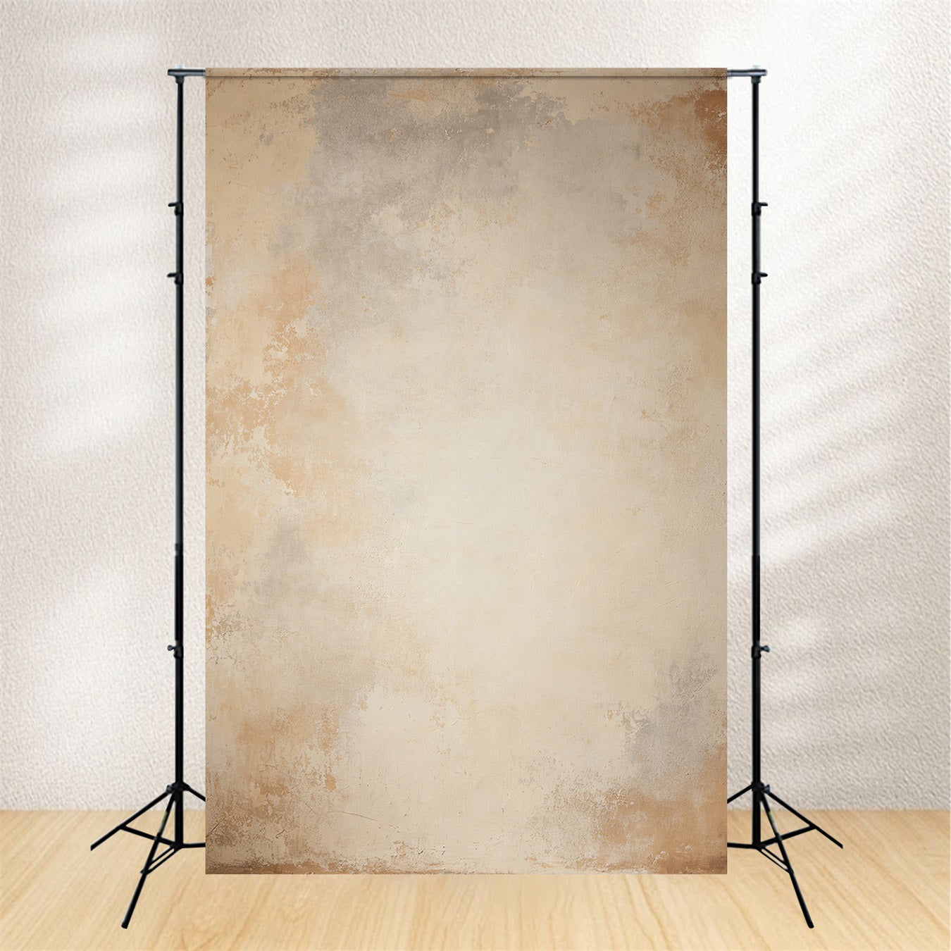 Limewash Backdrop Warm Beige Distressed Stucco Texture Portrait Backdrops GQ64-17