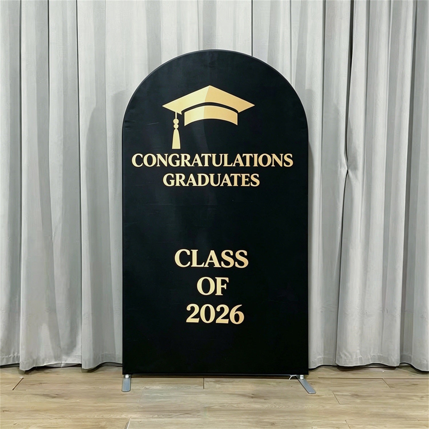 Senior Graduation Backdrop Black Gold Bold Class Typography Senior Photo Backdrop GQ64-28