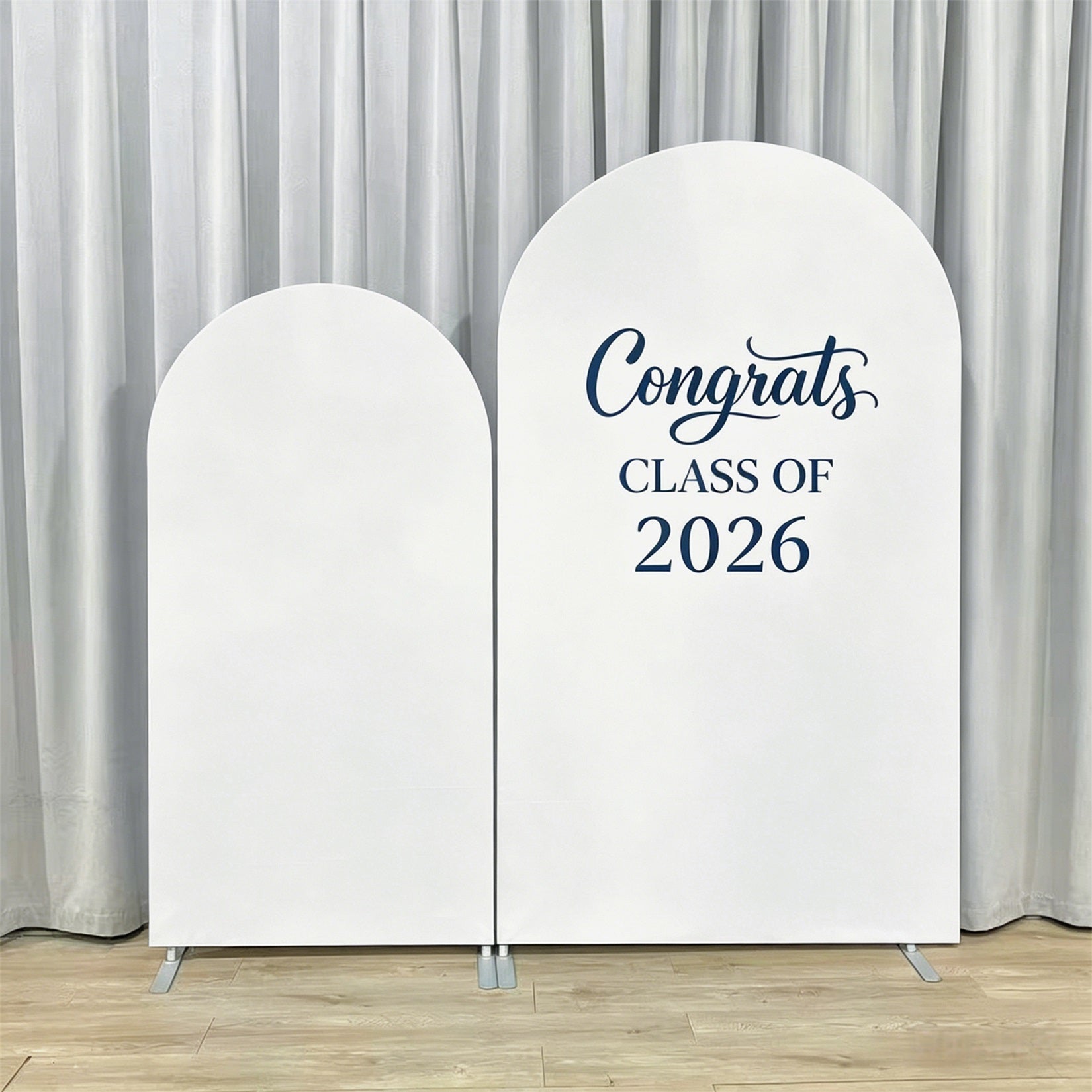 Class of 2026 Graduation Backdrop White Arch Bold Typography Personalized Class of 2026 Backdrop GQ64-3