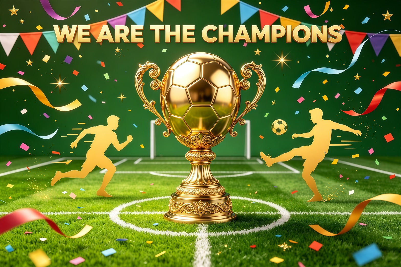 2026 Soccer  Watch Party Backdrop Champions Football World Trophy Championship Viewing Party Backdrop GQ64-45