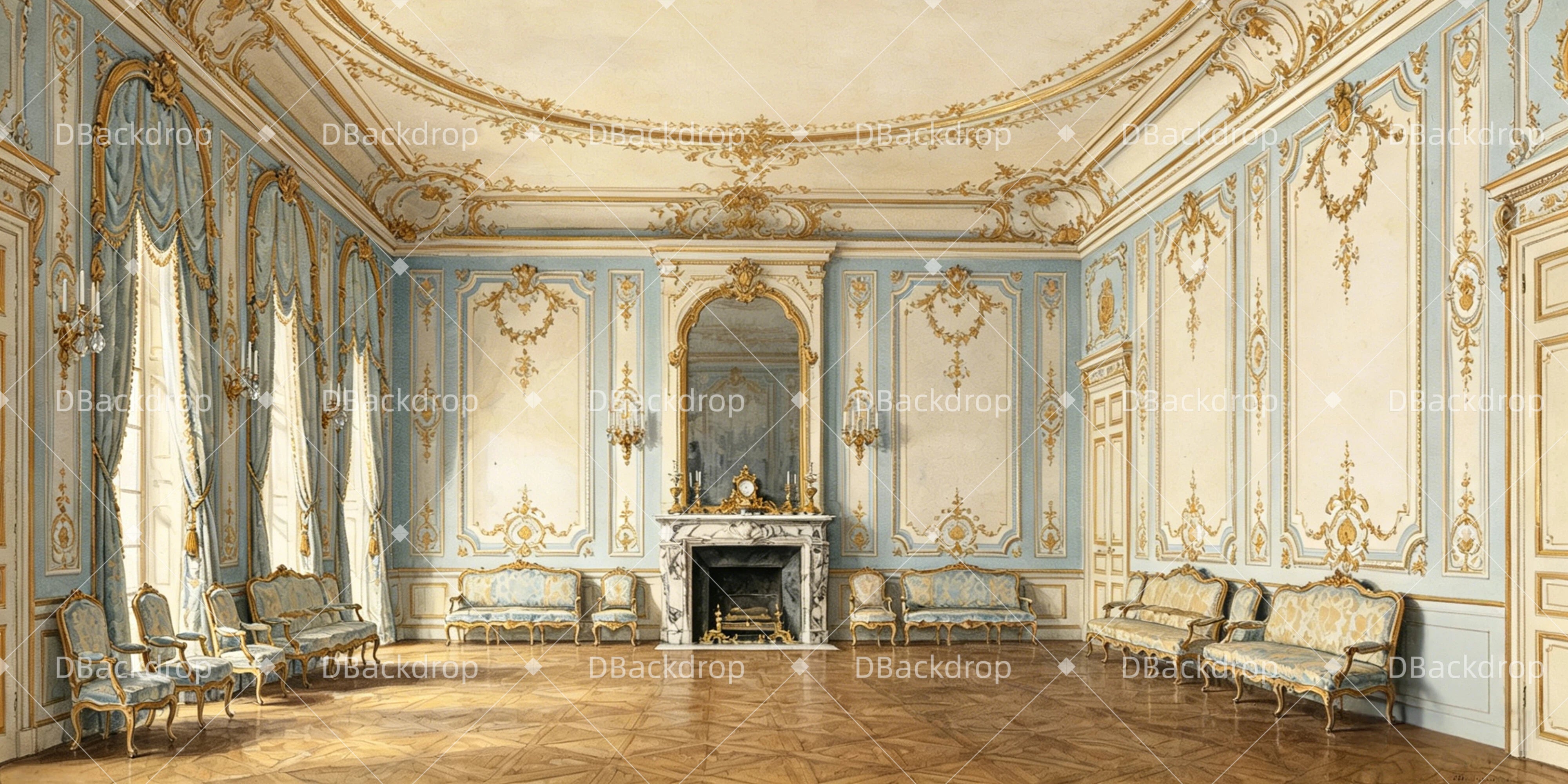 Theater Backdrop Royal Drawing Room Stage Backdrop Ideas GQ64-T3