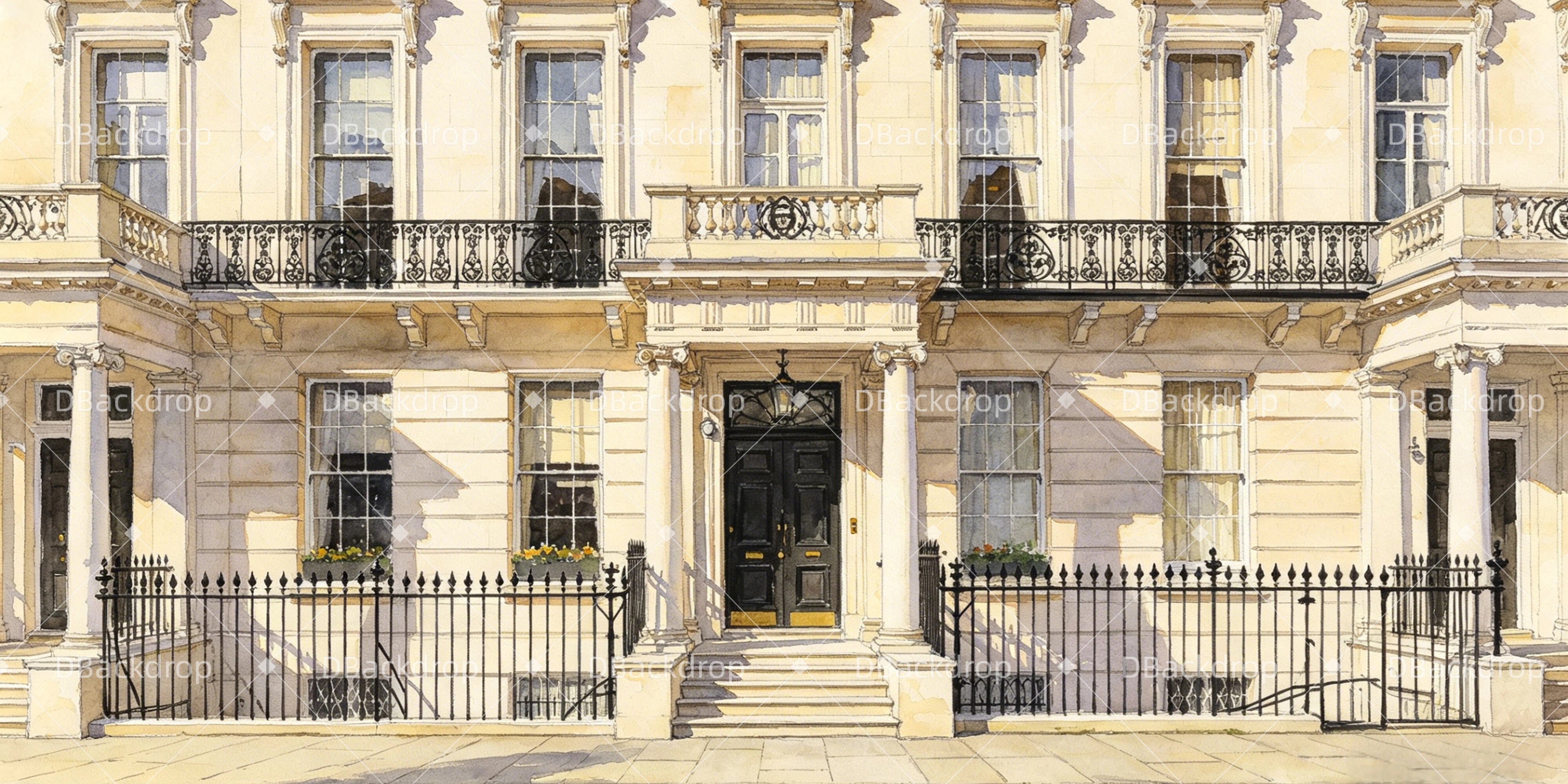 Performance Backdrop London Townhouse Large Stage Backdrops GQ64-T7