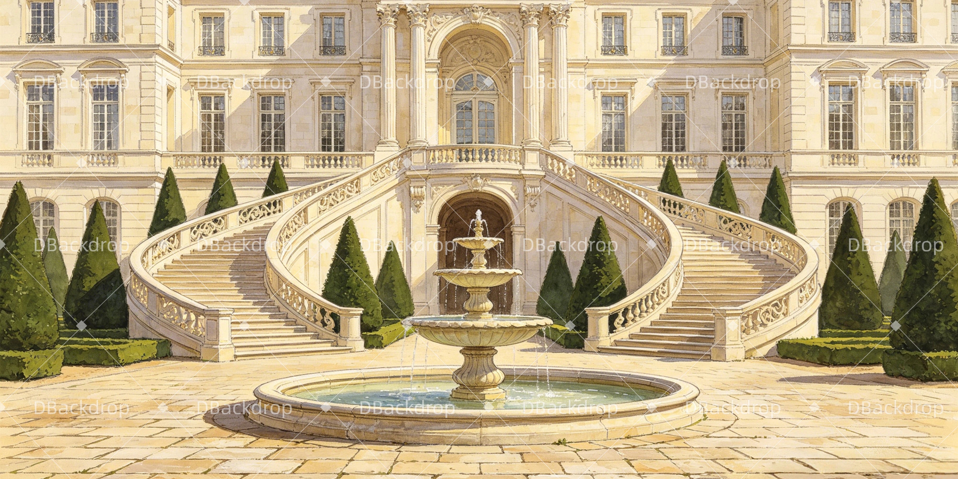 Large Stage Backdrops Manor Entrance Theater Backdrop GQ64-T9