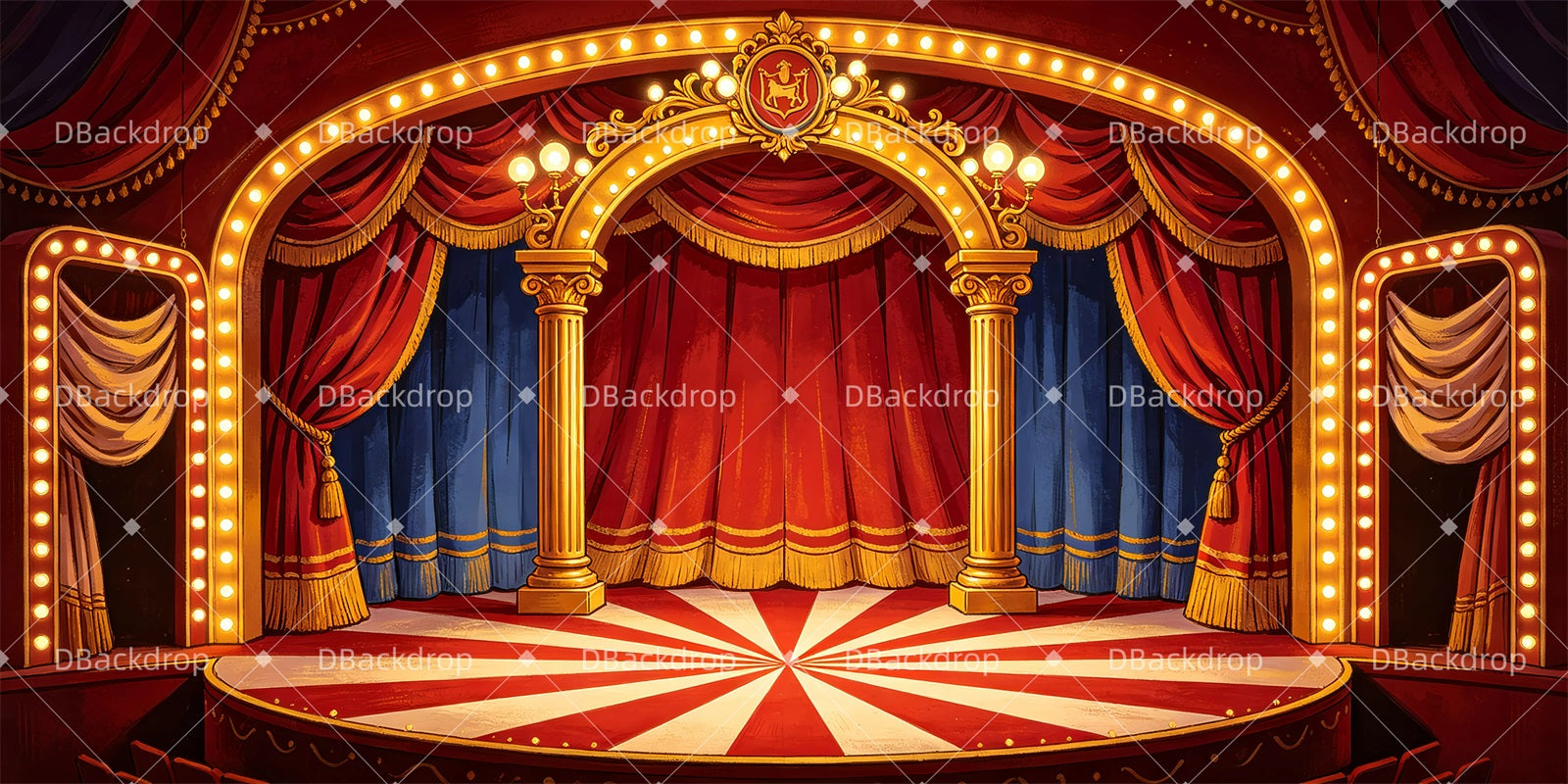 Broadway Stage Backdrop Performance Stage Theater Backdrops GQ65-T100
