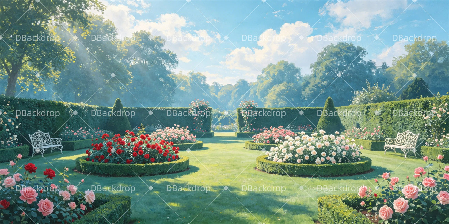 Performance Backdrop Garden Lawn Stage Backdrops For Sale GQ65-T106