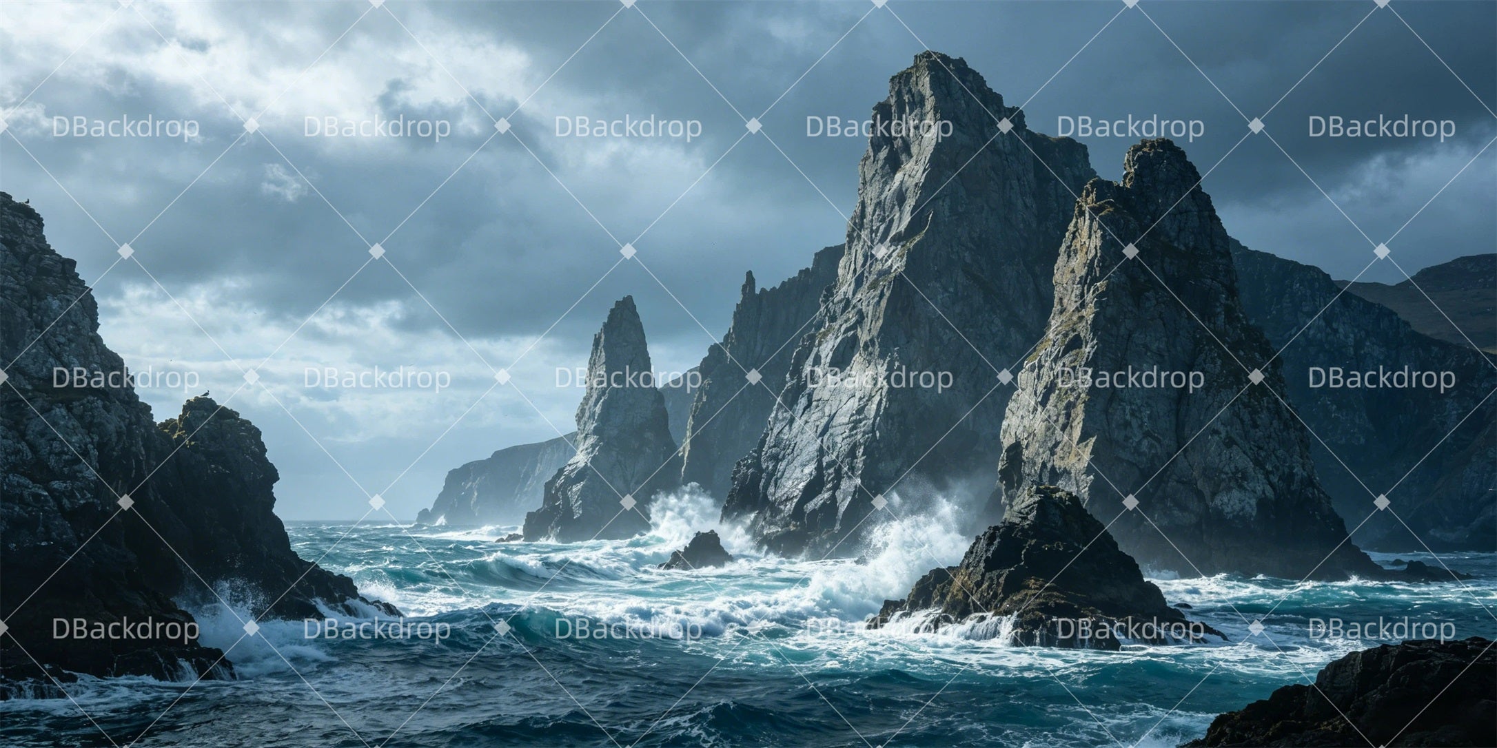 Large Stage Backdrops Coastal Cliffs Backdrop For Theater Play GQ65-T109