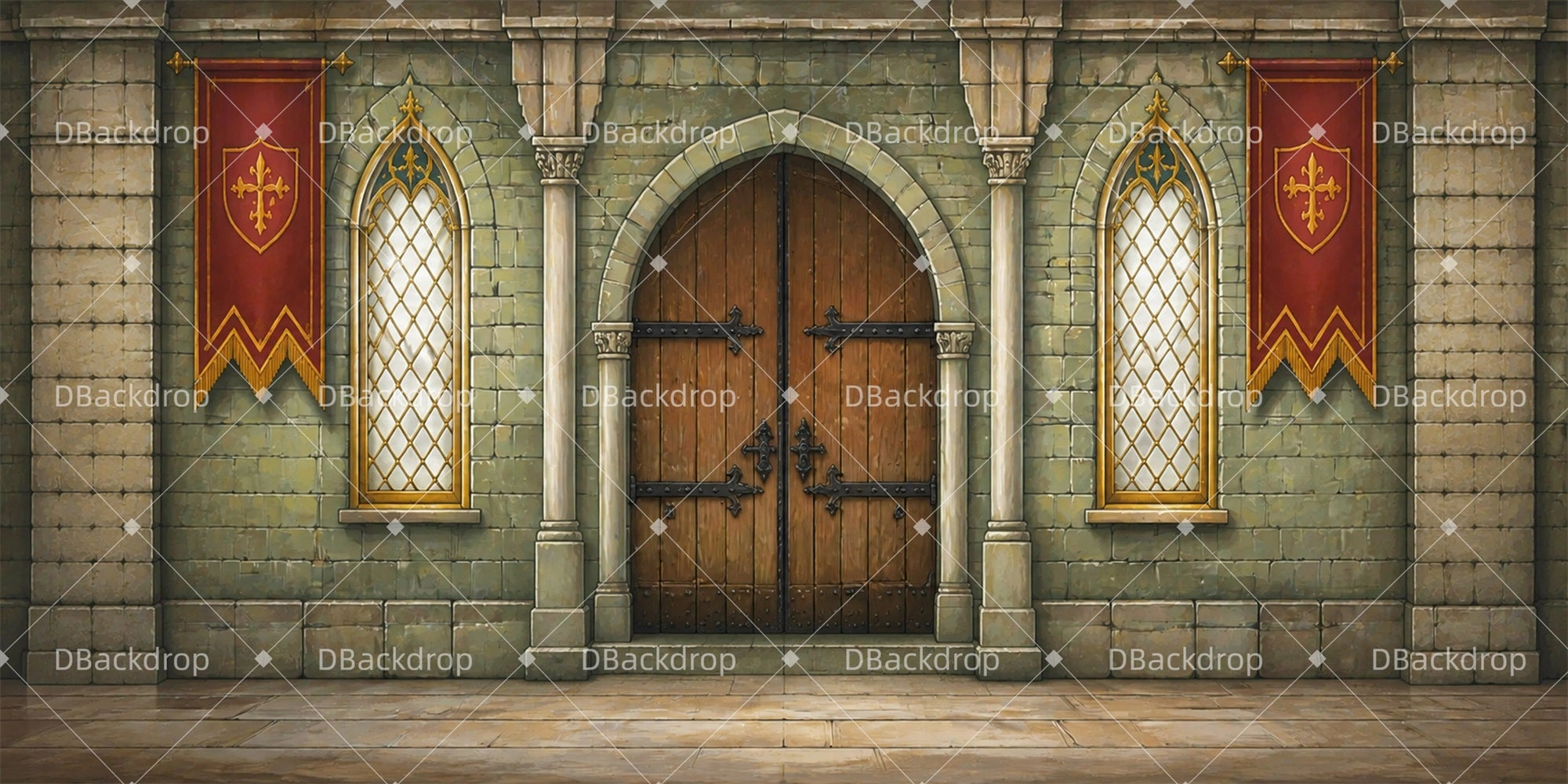 Performance Backdrop Castle Inner Wall Professional Stage Backdrops GQ65-T19