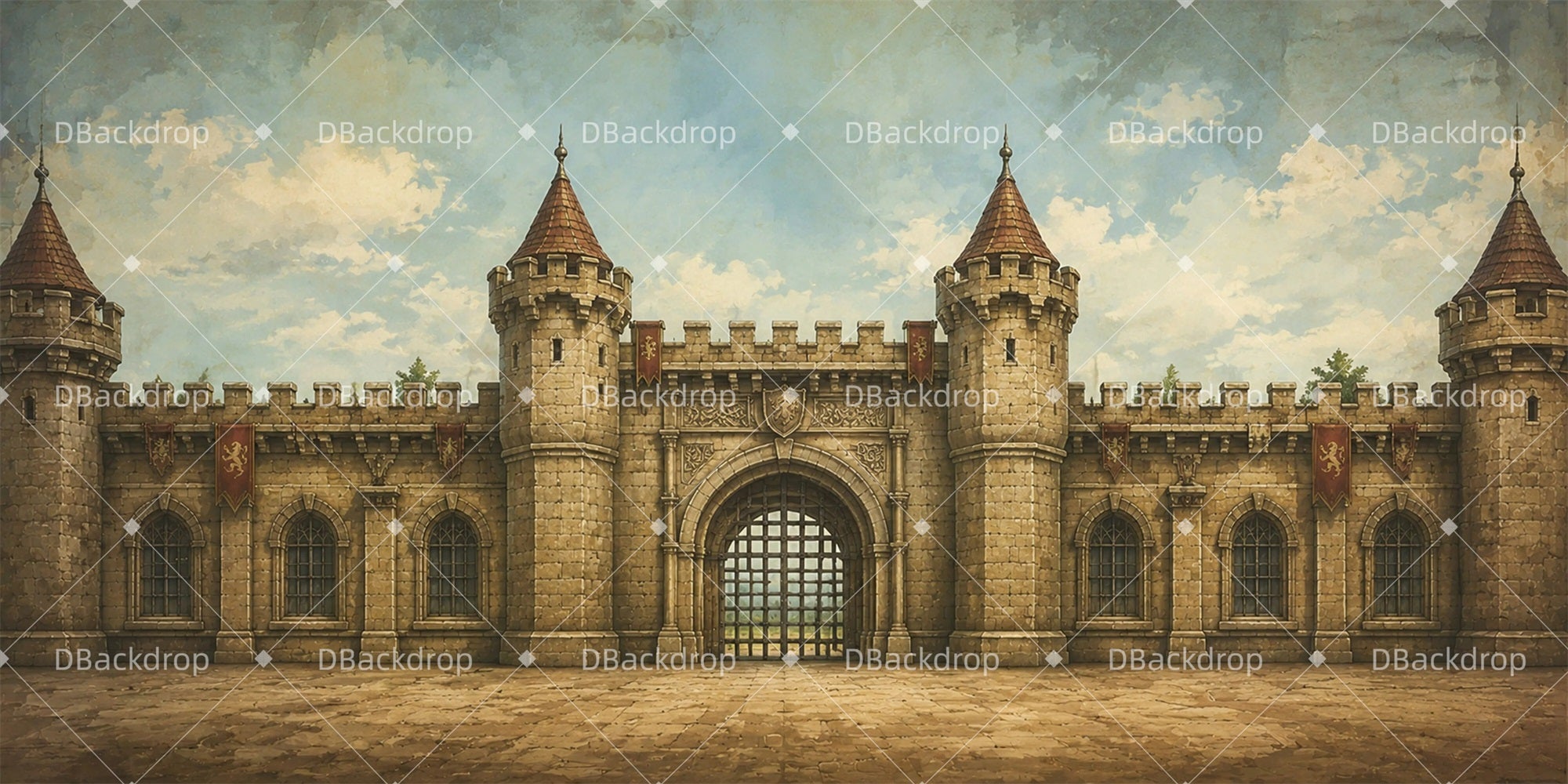 Theater Backdrops For Sale Medieval Castle Stage Backdrop GQ65-T20