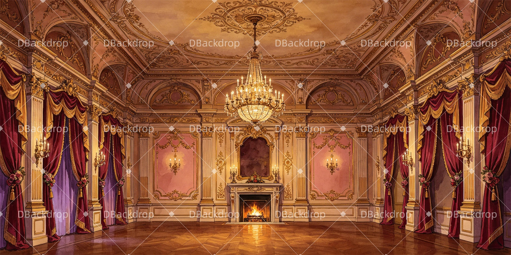 Dance Recital Backdrops Palace Ballroom Theater Backdrop GQ65-T26