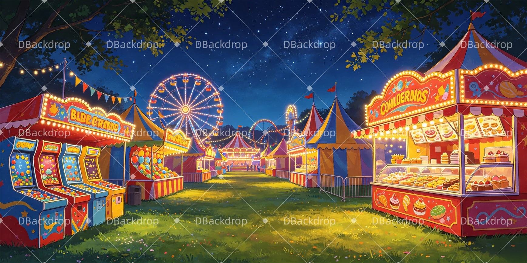 Stage Backdrop Carnival Market Theater Backdrops For Sale GQ65-T33