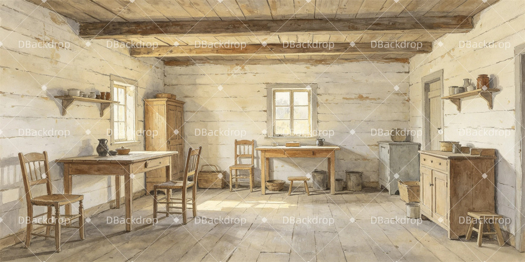 Stage Backdrop Ideas Simple Wooden Cabin Backdrop For Theater GQ65-T35