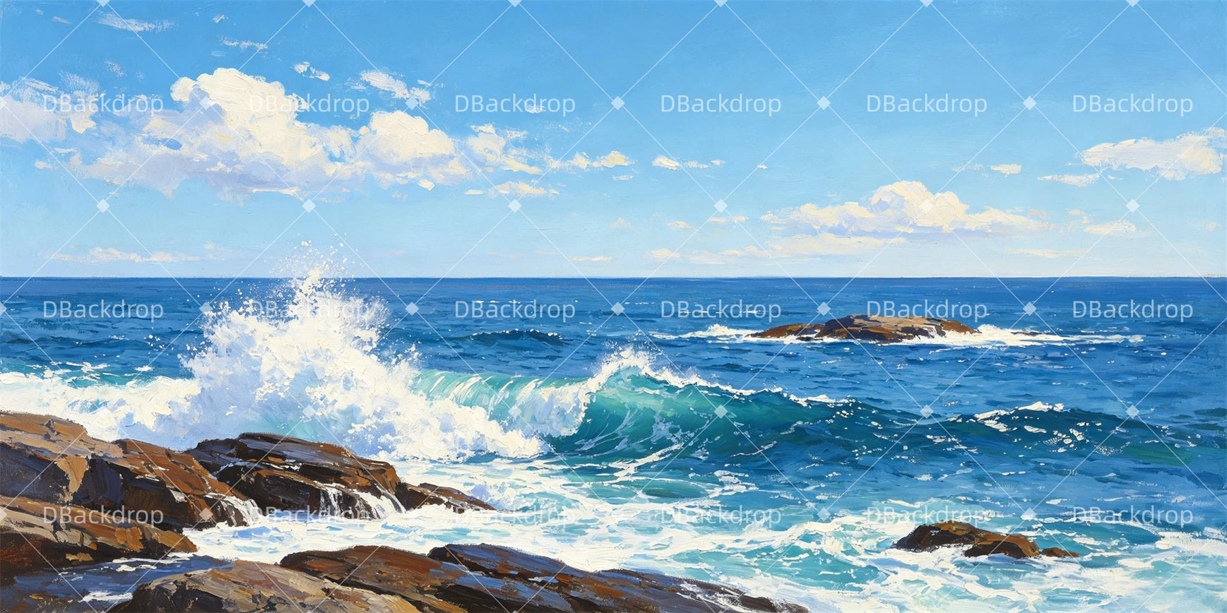 Scenery Backdrops For Theater Coastline Vista Scenic Backdrops GQ65-T36