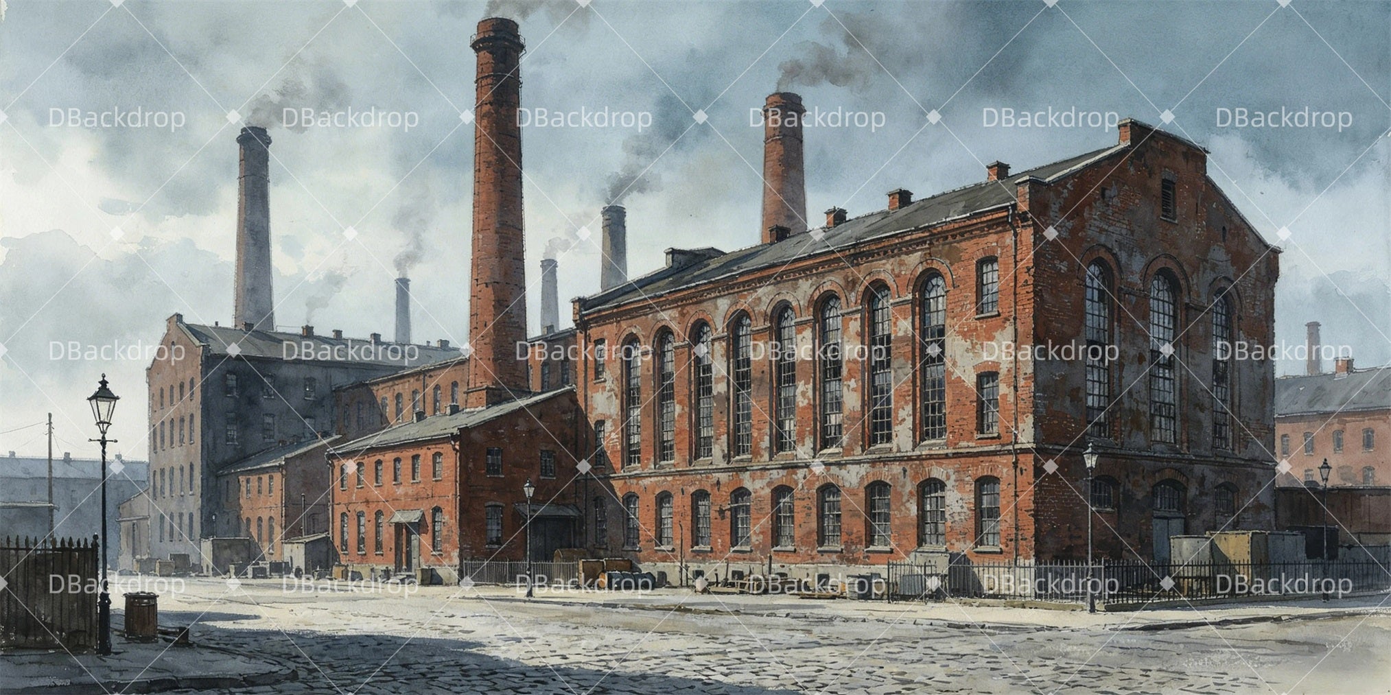Large Stage Backdrops Textile Mill Exterior Backdrop For Theater GQ65-T39