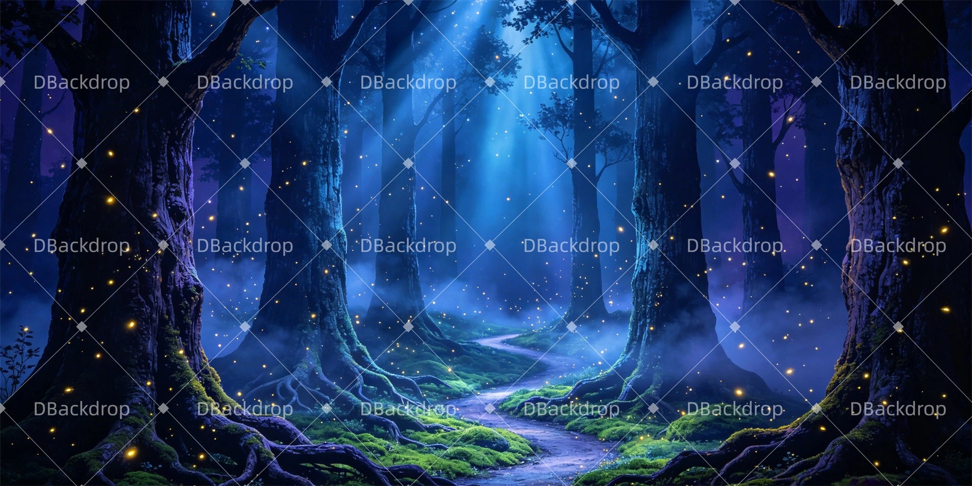 Professional Stage Backdrops Night Forest Large Stage Backdrops GQ65-T3