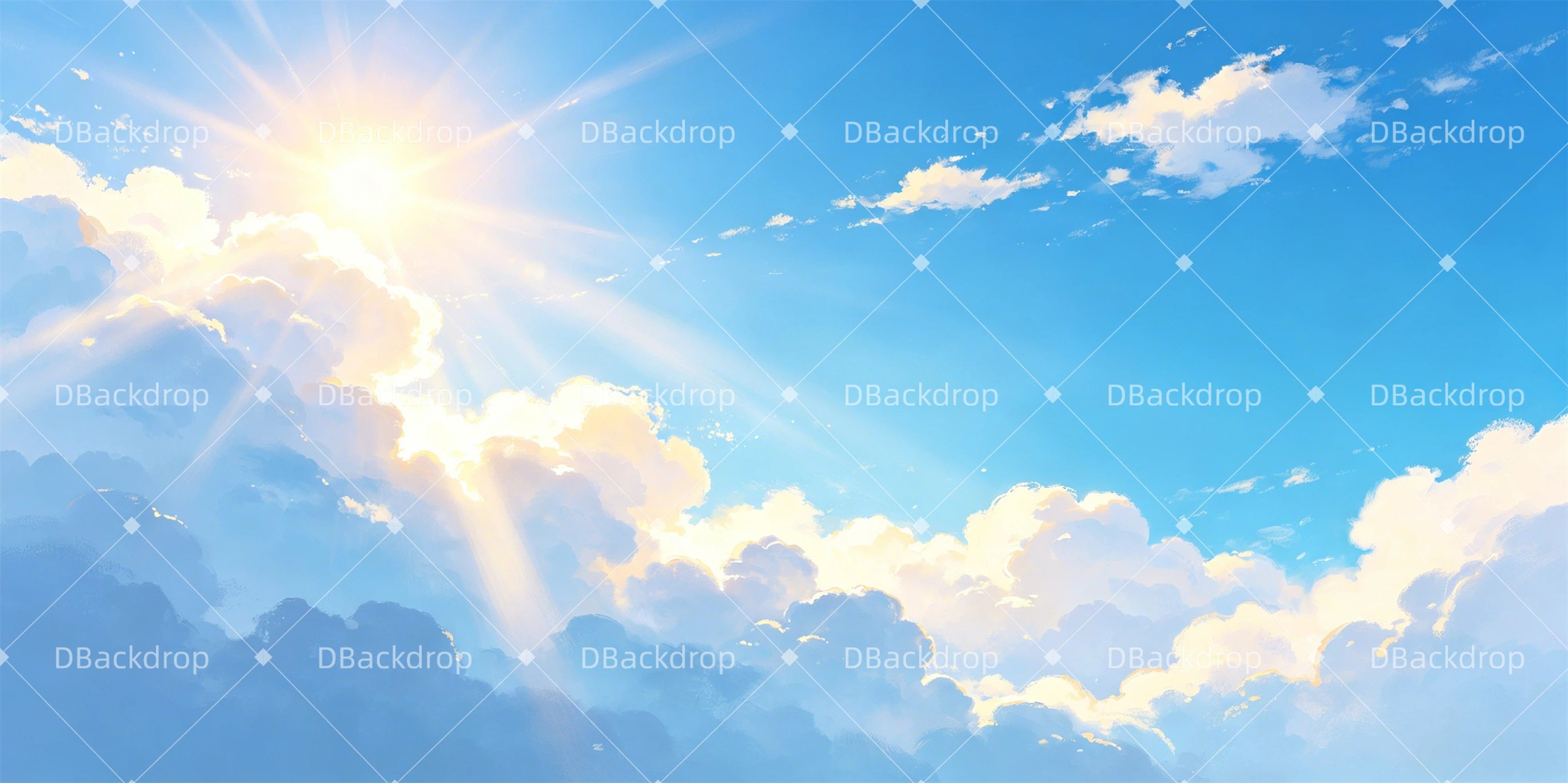 Theater Backdrop Blue Sky Clouds Stage Backdrop Ideas GQ65-T40