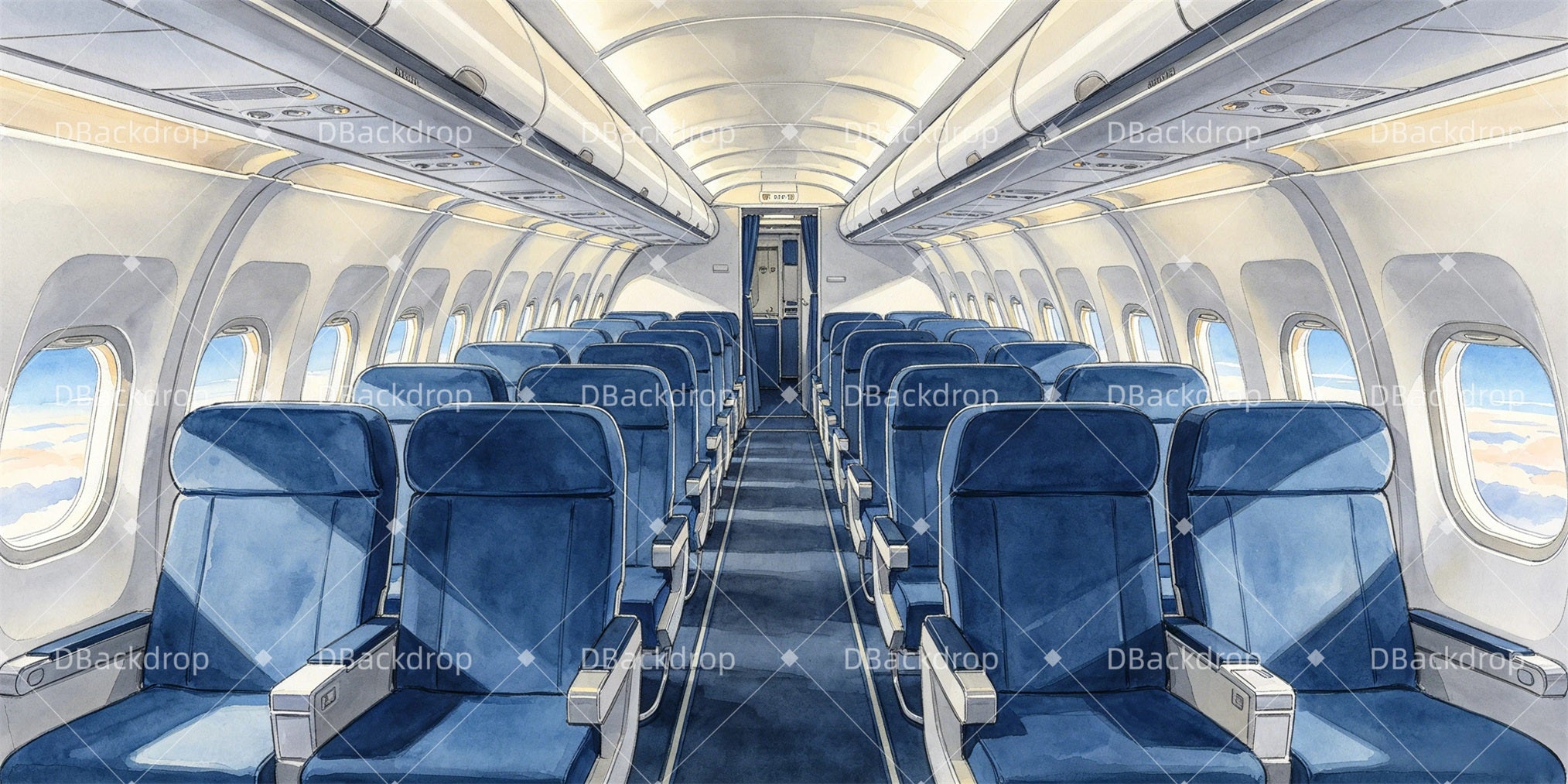 Theater Stage Backdrops Aircraft Cabin Performance Backdrops GQ65-T42