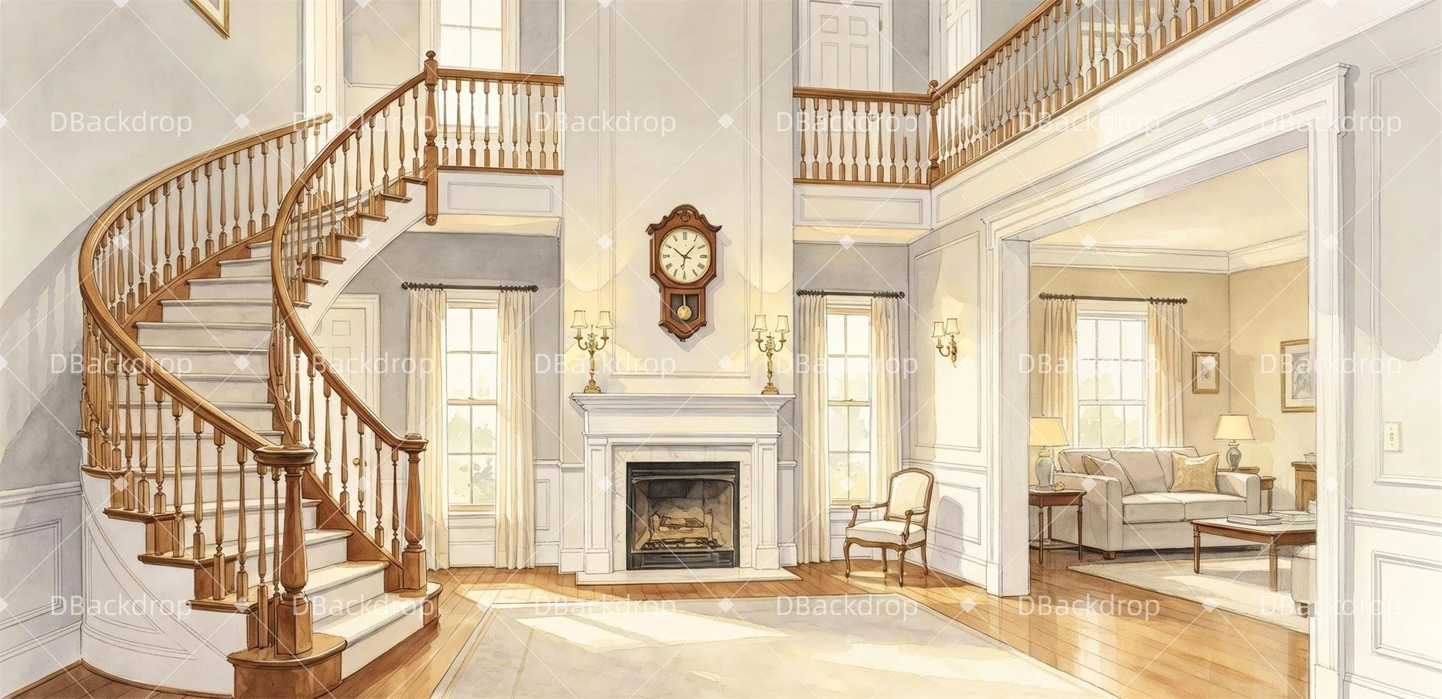 Backdrop For Theater Cozy Living Room Performance Backdrops GQ65-T45