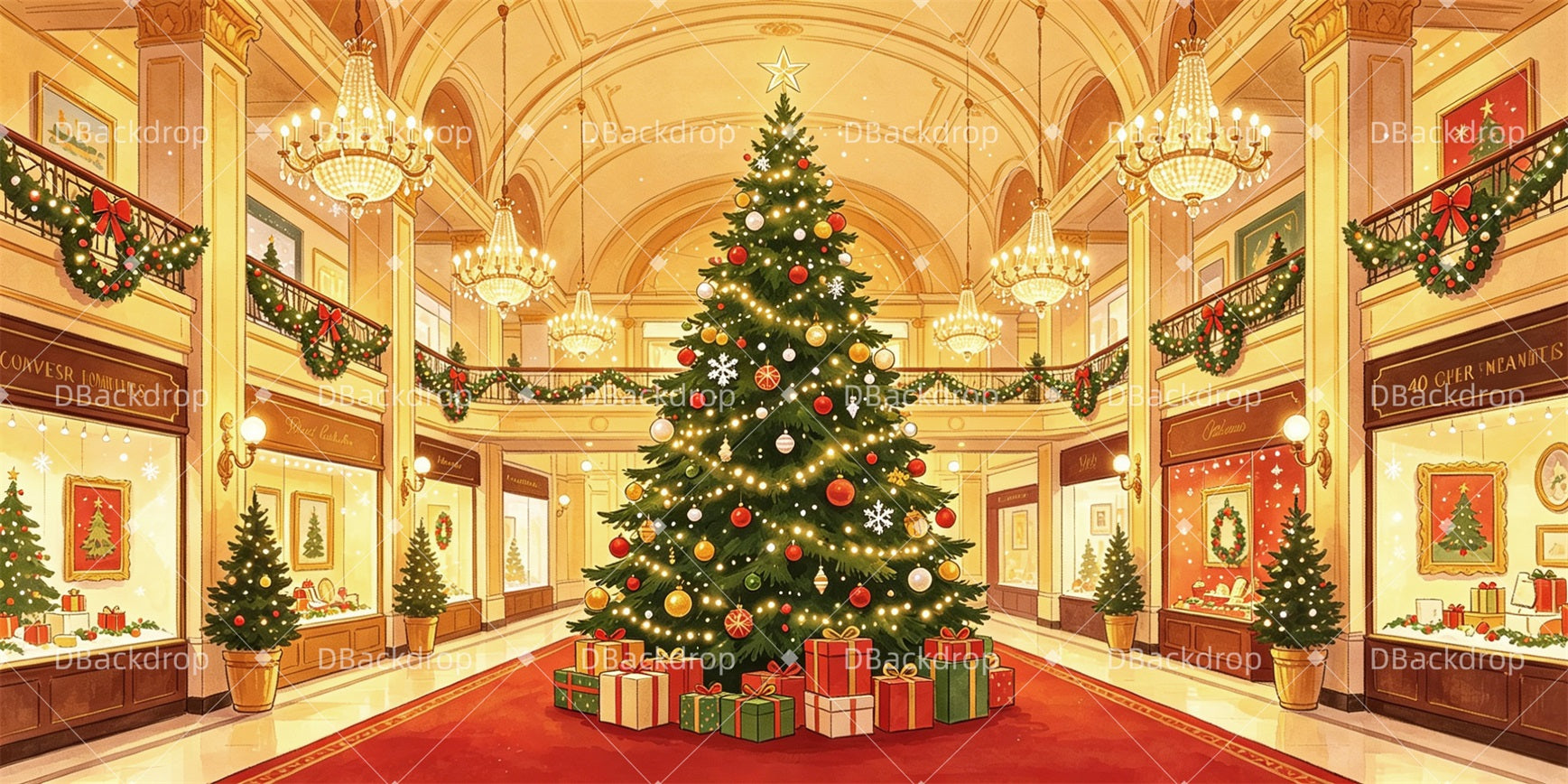 Christmas Stage Backdrops Department Store Theater Backdrops GQ65-T51
