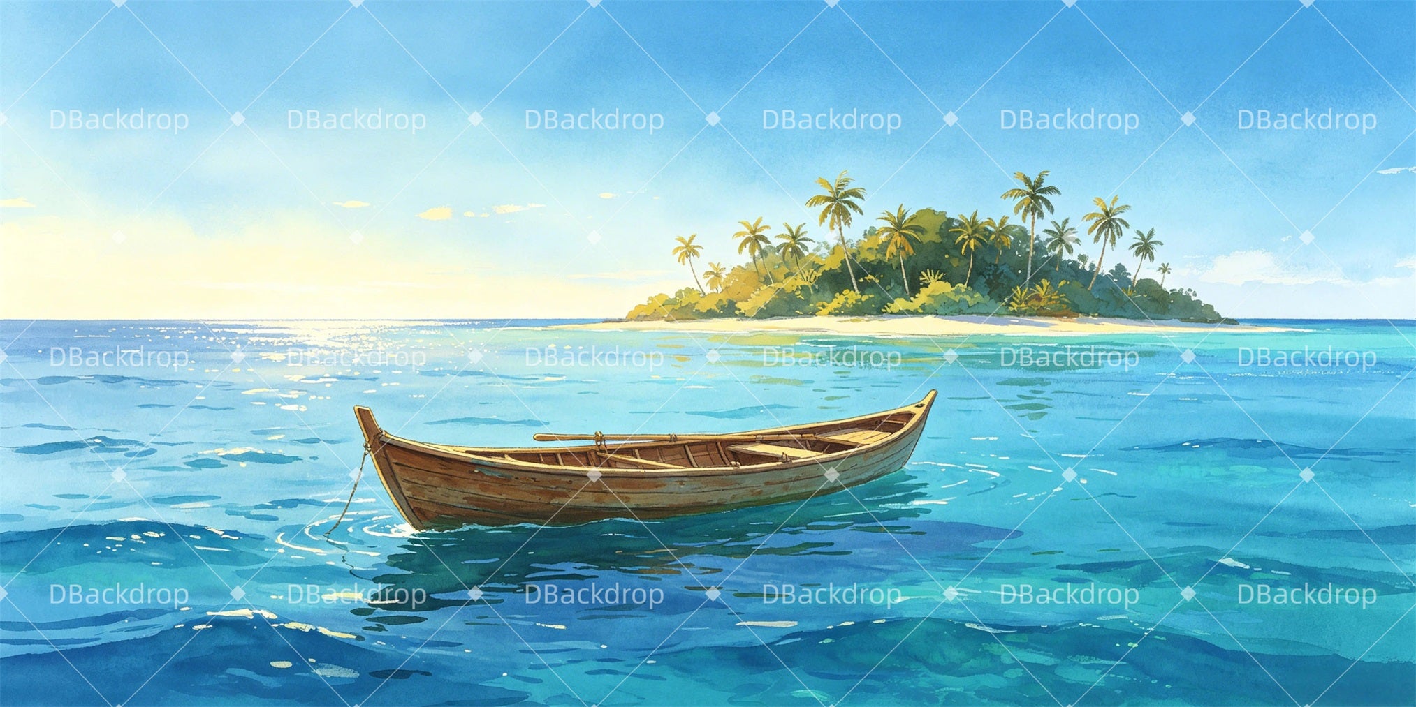 Performance Backdrop Ocean Canoe Professional Stage Backdrops GQ65-T63
