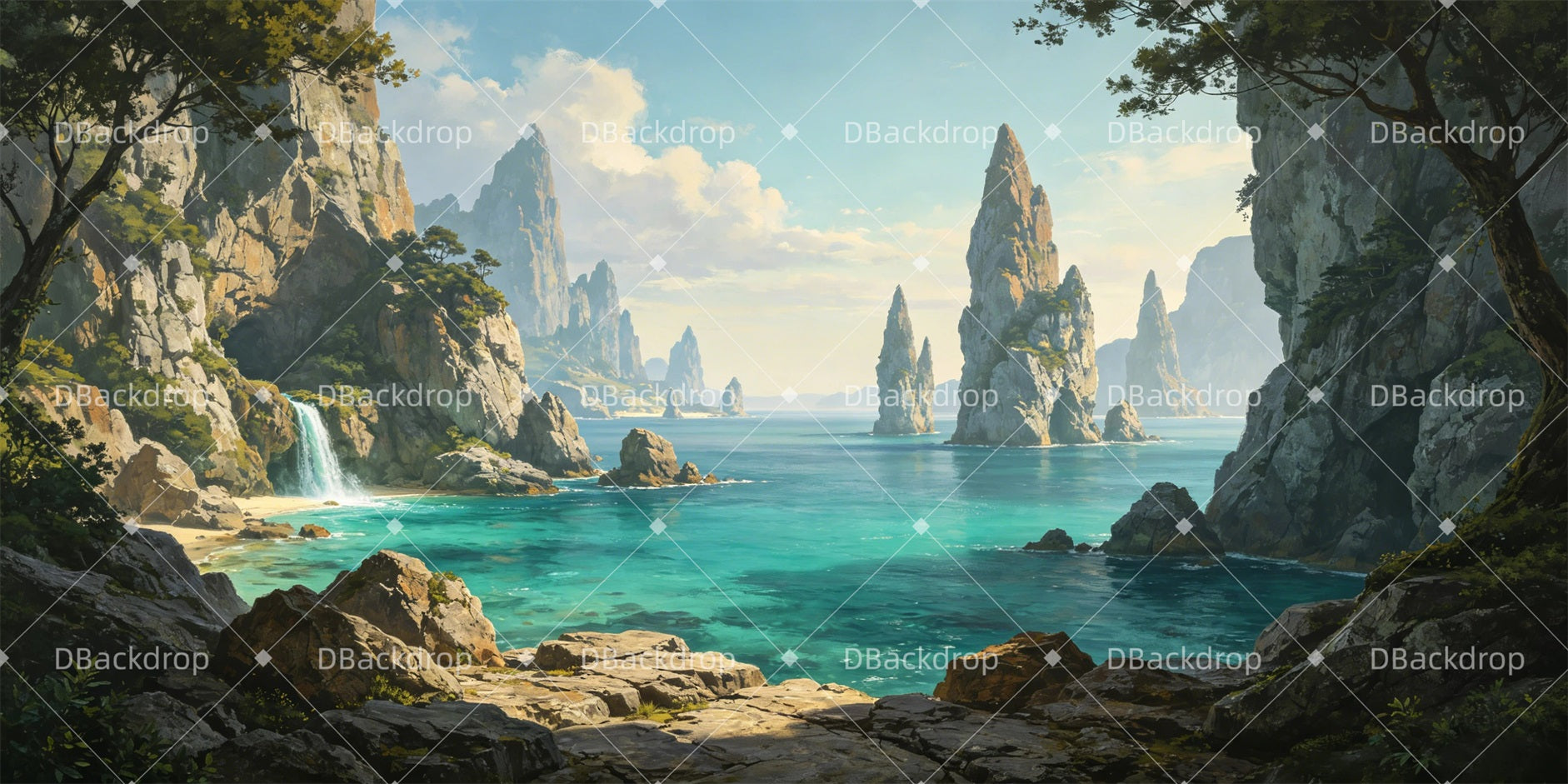 Performance Backdrop Fantasy Neverland Stage Scenery Backdrops GQ65-T70